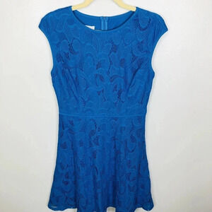 Stitch Fix New Women’s 8P London Times Leeah Blue Lace Knit Lined Dress
